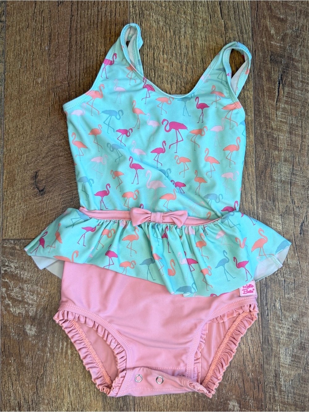 Ruffle Butts Bathing Suit Flamingos Pink Ruffle Snap Bottom 3T